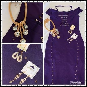Very nice quality deep royal purple and gold dress